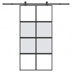 Drzwi przesuwne z osprzętem, 102,5x205 cm, szkło i aluminium