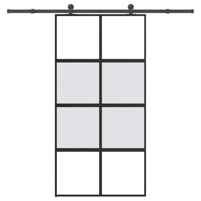 Drzwi przesuwne z osprzętem, 102,5x205 cm, szkło i aluminium