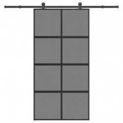 Drzwi przesuwne z osprzętem, 102,5x205 cm, szkło i aluminium