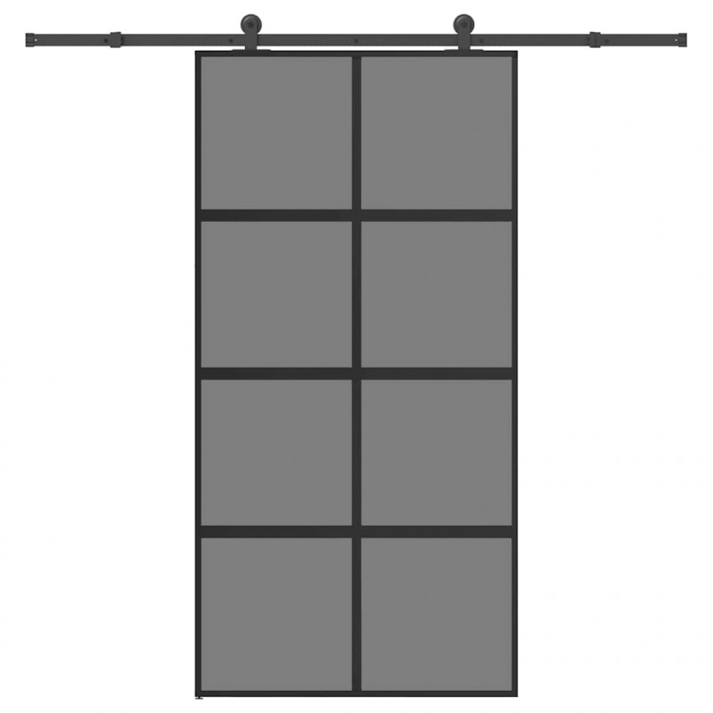 Drzwi przesuwne z osprzętem, 102,5x205 cm, szkło i aluminium