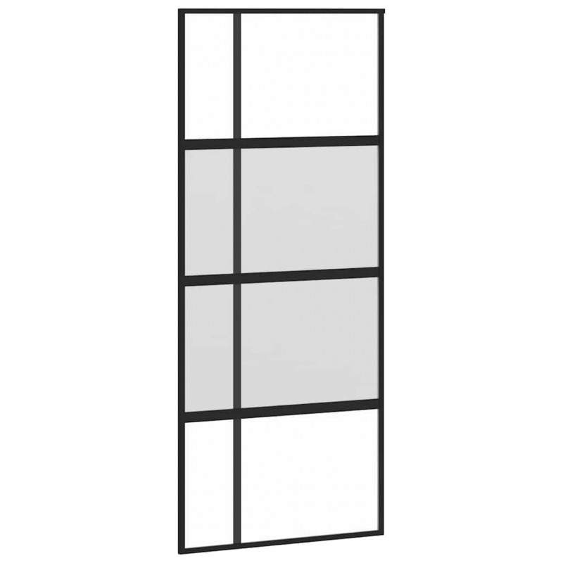 Drzwi przesuwne z osprzętem, 90x205 cm, szkło i aluminium