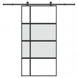 Drzwi przesuwne z osprzętem, 102,5x205 cm, szkło i aluminium