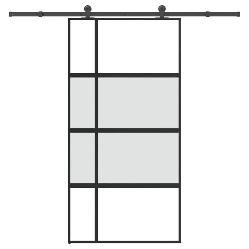 Drzwi przesuwne z osprzętem, 102,5x205 cm, szkło i aluminium