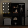 Zestaw lustra LED z szufladą Czarny Dąb 140 x 40 x 140 cm