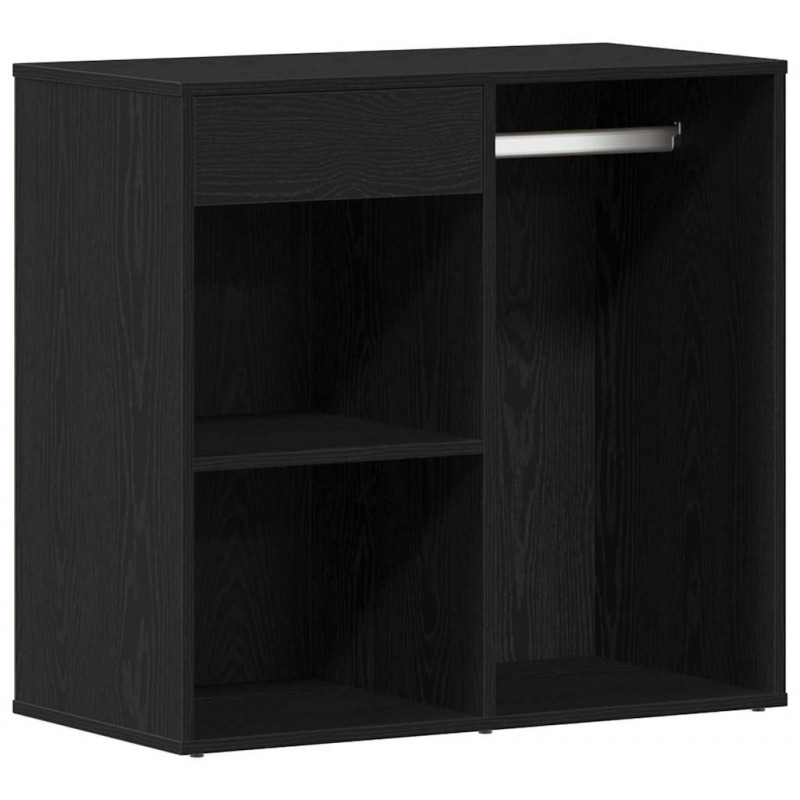 Zestaw lustra LED z szufladą Czarny Dąb 140 x 40 x 140 cm