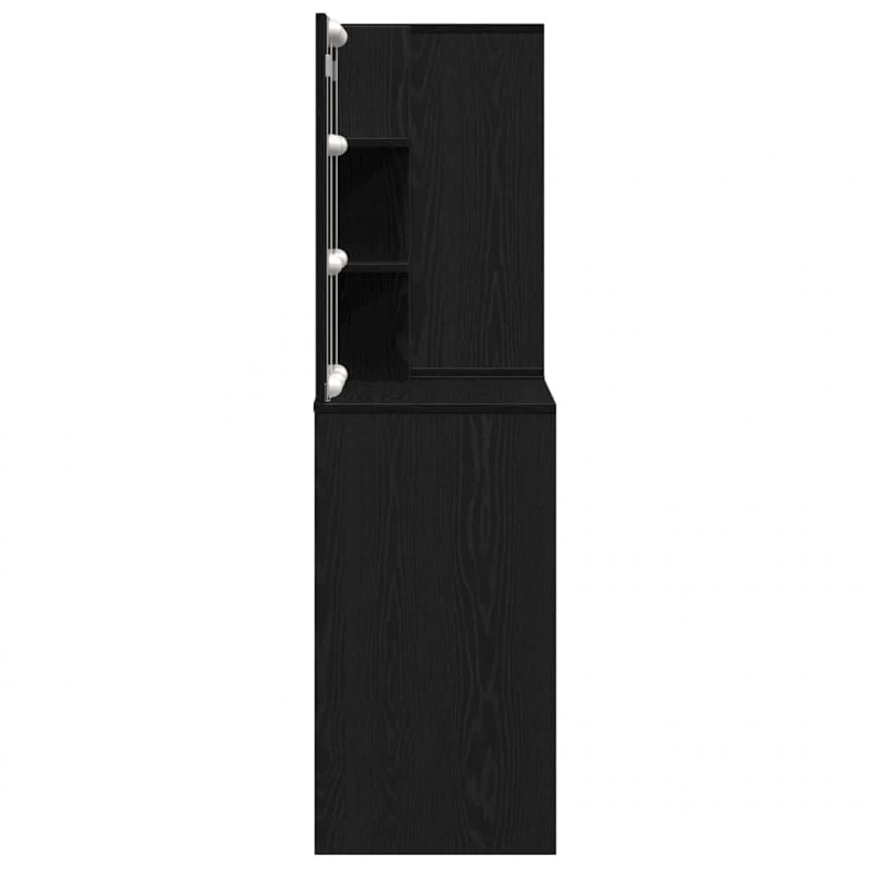 Zestaw lustra LED z szufladą Czarny Dąb 140 x 40 x 140 cm