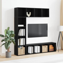 Półka na książki 3 pcs Czarny Dąb 36 x 30 x 143 cm