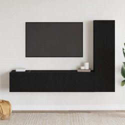 Zestaw szafek RTV 4 pcs Czarny Dąb 130,5 x 30 x 140 cm