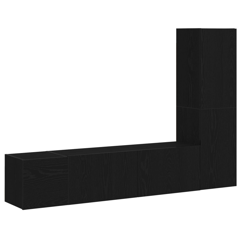 Zestaw szafek RTV 4 pcs Czarny Dąb 130,5 x 30 x 140 cm