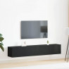 Zestaw szafek RTV 2 pcs Czarny Dąb Materiał drewnopochodny