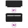Zestaw szafek RTV Ze LED Lights 3 pcs Czarny 260 x 35 x 40 cm