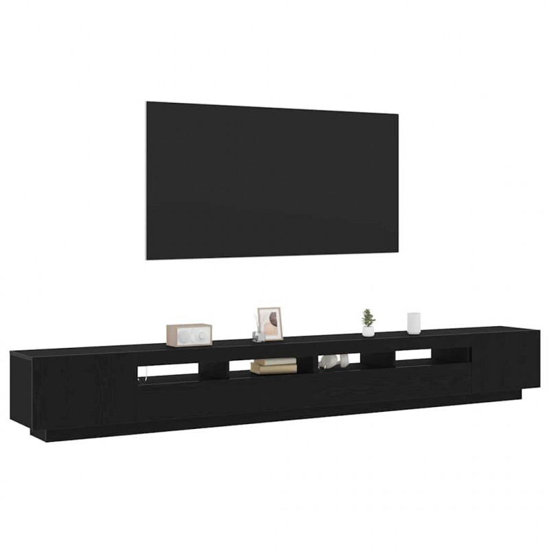 Zestaw szafek RTV Ze LED Lights 3 pcs Czarny 300 x 35 x 40 cm