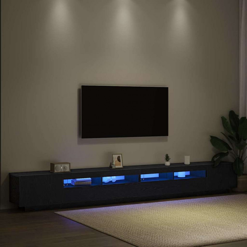 Zestaw szafek RTV Ze LED Lights 3 pcs Czarny 300 x 35 x 40 cm