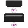 Zestaw szafek RTV Ze LED Lights 3 pcs Czarny 300 x 35 x 40 cm