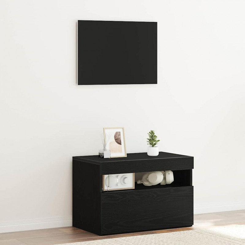 Szafka Nocna Czarny Dąb 60 x 35 x 40 cm Materiał drewnopochodny