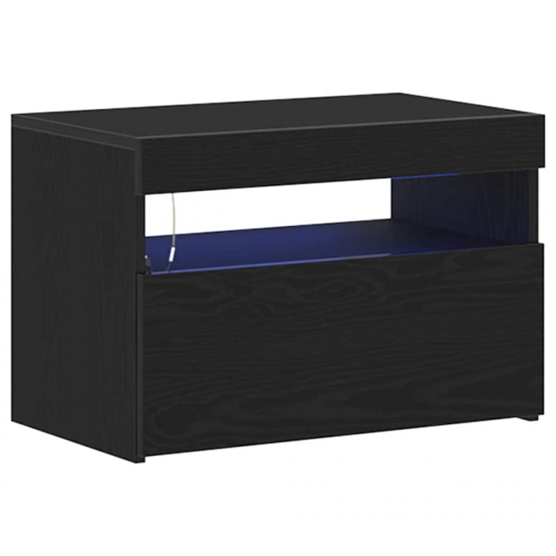 Szafka Nocna Czarny Dąb 60 x 35 x 40 cm Materiał drewnopochodny
