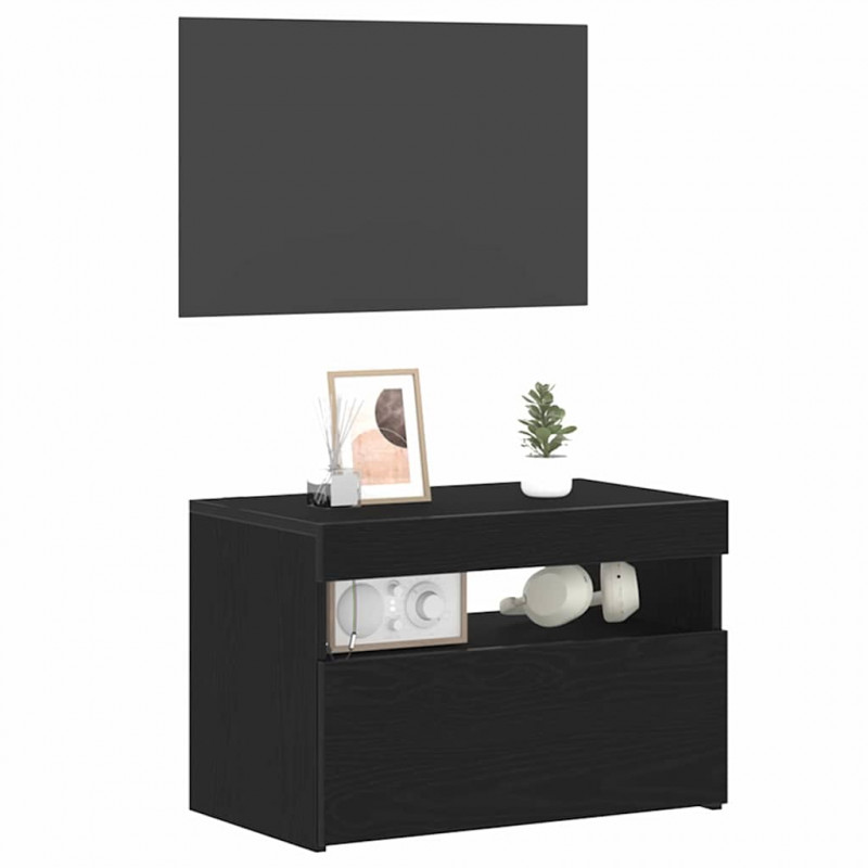Szafka Nocna Czarny Dąb 60 x 35 x 40 cm Materiał drewnopochodny