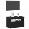 Szafka Nocna Czarny Dąb 60 x 35 x 40 cm Materiał drewnopochodny