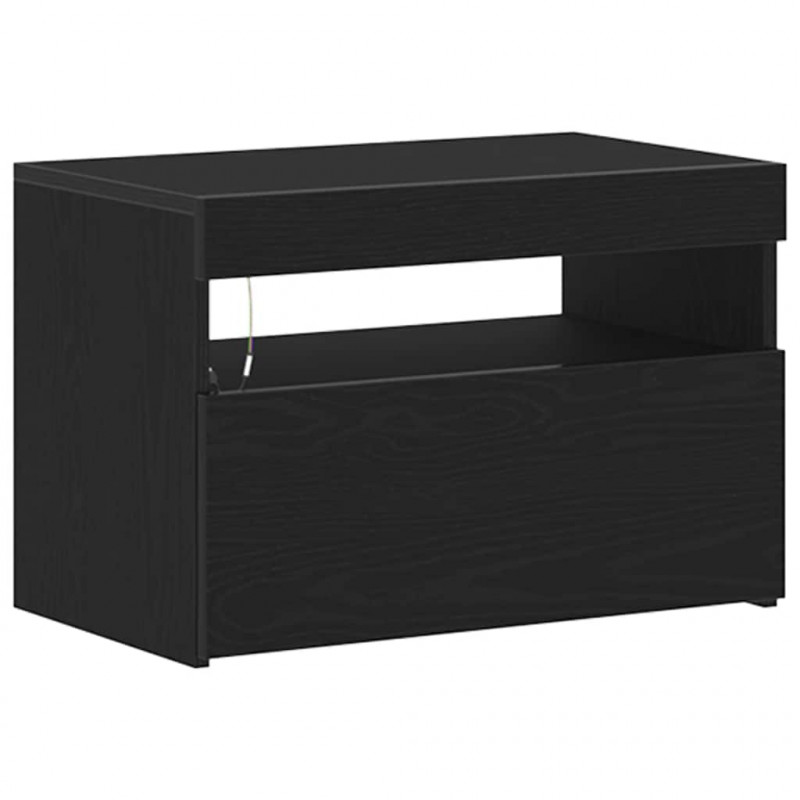 Szafka Nocna Czarny Dąb 60 x 35 x 40 cm Materiał drewnopochodny