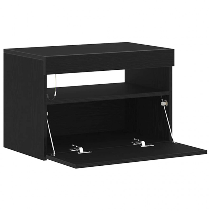 Szafka Nocna Czarny Dąb 60 x 35 x 40 cm Materiał drewnopochodny