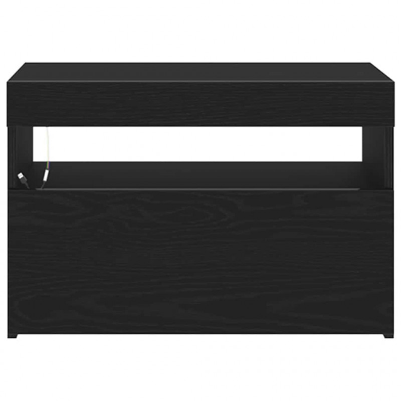 Szafka Nocna Czarny Dąb 60 x 35 x 40 cm Materiał drewnopochodny