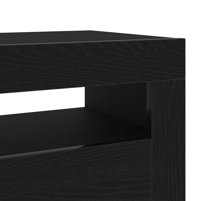 Szafka Nocna Czarny Dąb 60 x 35 x 40 cm Materiał drewnopochodny