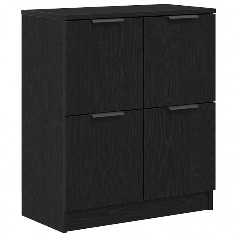 Bufet 2 pcs Czarny Dąb 60 x 30 x 70 cm Materiał drewnopochodny