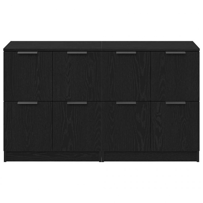 Bufet 2 pcs Czarny Dąb 60 x 30 x 70 cm Materiał drewnopochodny