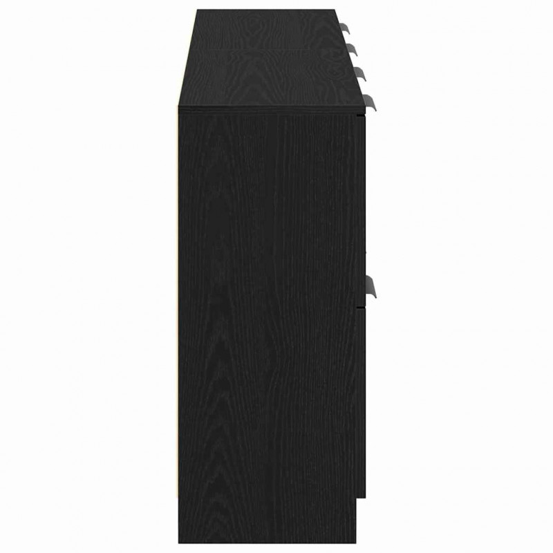 Bufet 2 pcs Czarny Dąb 60 x 30 x 70 cm Materiał drewnopochodny