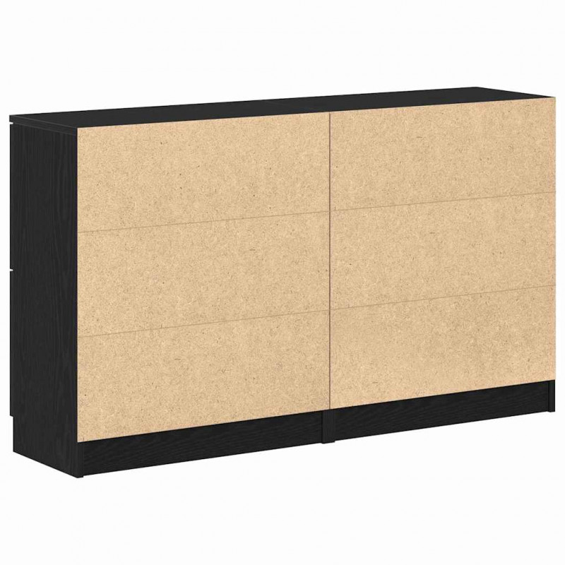 Bufet 2 pcs Czarny Dąb 60 x 30 x 70 cm Materiał drewnopochodny