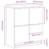 Bufet 2 pcs Czarny Dąb 60 x 30 x 70 cm Materiał drewnopochodny