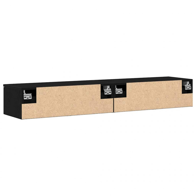 Szafka wisząca z szufladą 2 pcs Czarny Dąb 68 x 30 x 20 cm