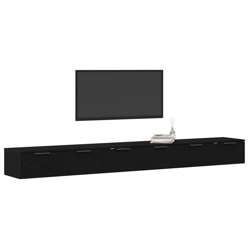 Szafka wisząca z szufladą 2 pcs Czarny Dąb 102 x 30 x 20 cm