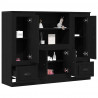 Highboard z szufladą Czarny Dąb 132 x 35.5 x 103.5 cm