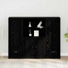 Highboard z szufladą Czarny Dąb 132 x 35.5 x 103.5 cm