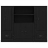 Highboard z szufladą Czarny Dąb 132 x 35.5 x 103.5 cm
