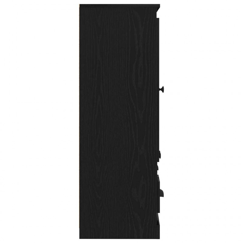 Highboard z szufladą Czarny Dąb 132 x 35.5 x 103.5 cm