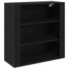 Highboard Czarny Dąb 80 x 33 x 150 cm Materiał drewnopochodny