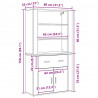 Highboard Czarny Dąb 80 x 33 x 150 cm Materiał drewnopochodny