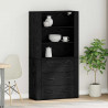 Highboard Czarny Dąb 80 x 33 x 150 cm Materiał drewnopochodny