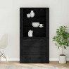 Highboard Czarny Dąb 80 x 33 x 150 cm Materiał drewnopochodny