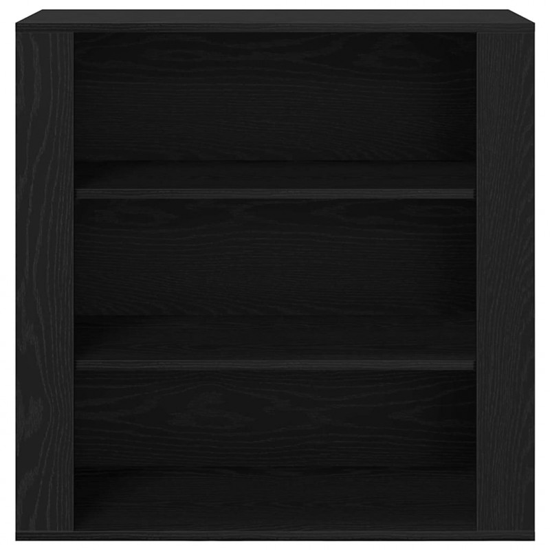 Highboard Czarny Dąb 80 x 33 x 150 cm Materiał drewnopochodny