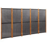 Parawan 5-panelowy, czarny, 350 x 180 cm