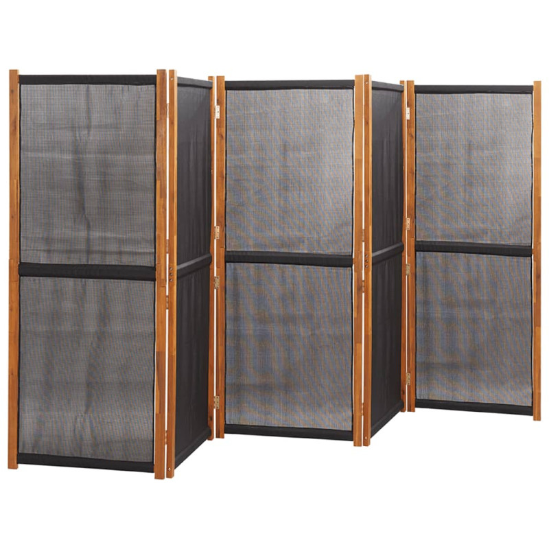 Parawan 5-panelowy, czarny, 350 x 180 cm