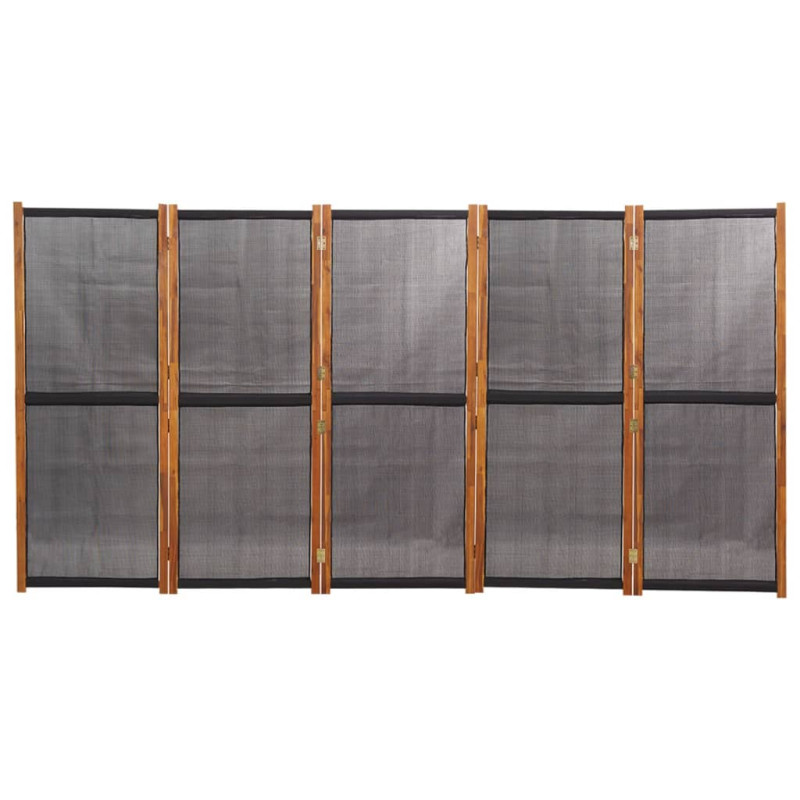 Parawan 5-panelowy, czarny, 350 x 180 cm