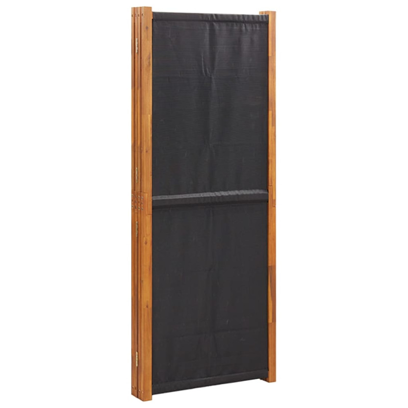 Parawan 5-panelowy, czarny, 350 x 180 cm