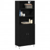 Highboard 2 pcs Czarny Dąb Materiał drewnopochodny