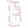 Highboard 2 pcs Czarny Dąb Materiał drewnopochodny