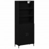 Highboard Czarny Dąb 69,5 x 34 x 180 cm Materiał drewnopochodny