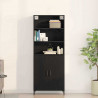 Highboard Czarny Dąb 69,5 x 34 x 180 cm Materiał drewnopochodny